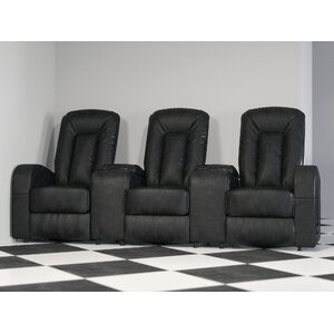 Leather Home Theater Group Seating Row of 3