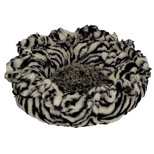 Lily Pod Zebra Midnight Frost Bolster by Bessie and Barnie