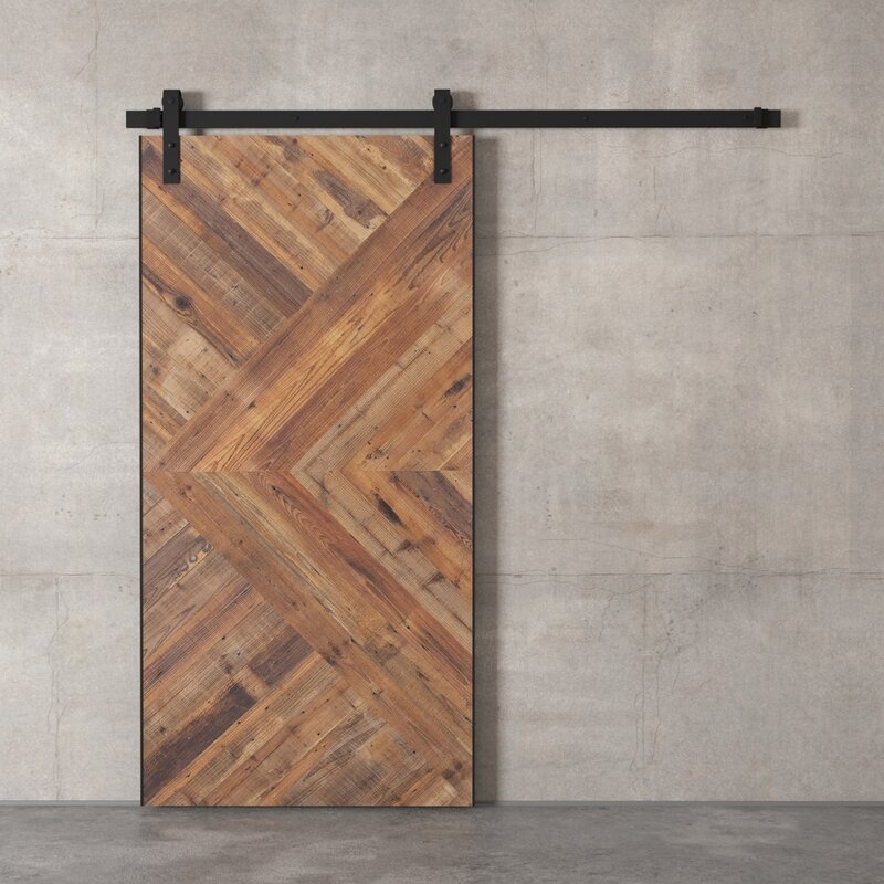 Urban Woodcraft Wood And Metal Reclaimed Malibu Barn Door With