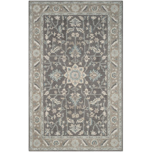 Farmhouse Rugs Birch Lane Kilbourne Hand Tufted Wool Dark Gray Light Brown Area Rug