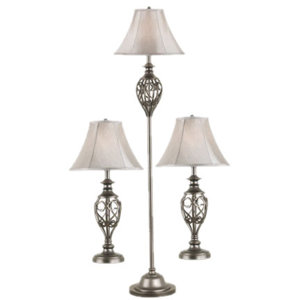 Ratchford 3 Piece Table and Floor Lamp Set
