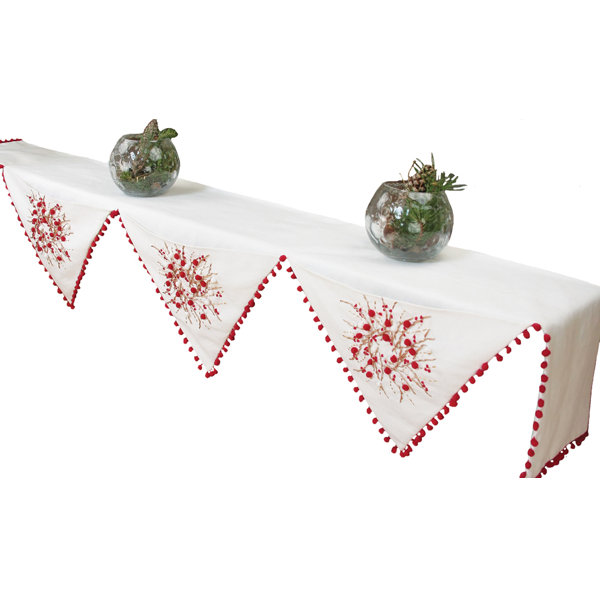 Holiday Berry Wreath Polyester Mantel Scarf by Xia Home Fashions