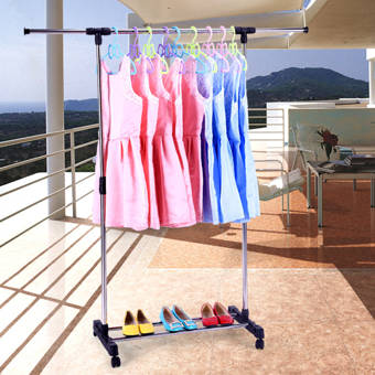 Rebrilliant Berrier 33 W Rolling Garment Heavy Duty Clothes
