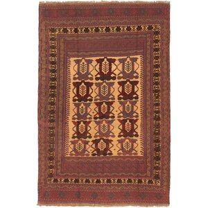 Pacheco Hand-Woven Dark Red/Ivory Area Rug