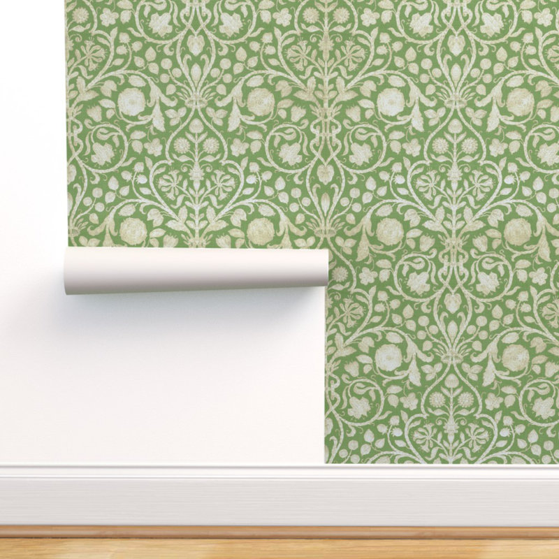 Ebern Designs Sean Damask Removable Peel And Stick Wallpaper Roll