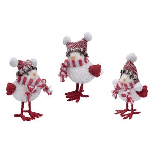 3 Piece Christmas Bird Figurine Set