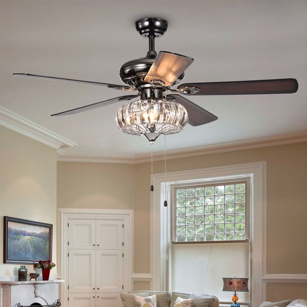 52 Laivai Crystal 5 Blade Ceiling Fan by House of Hampton