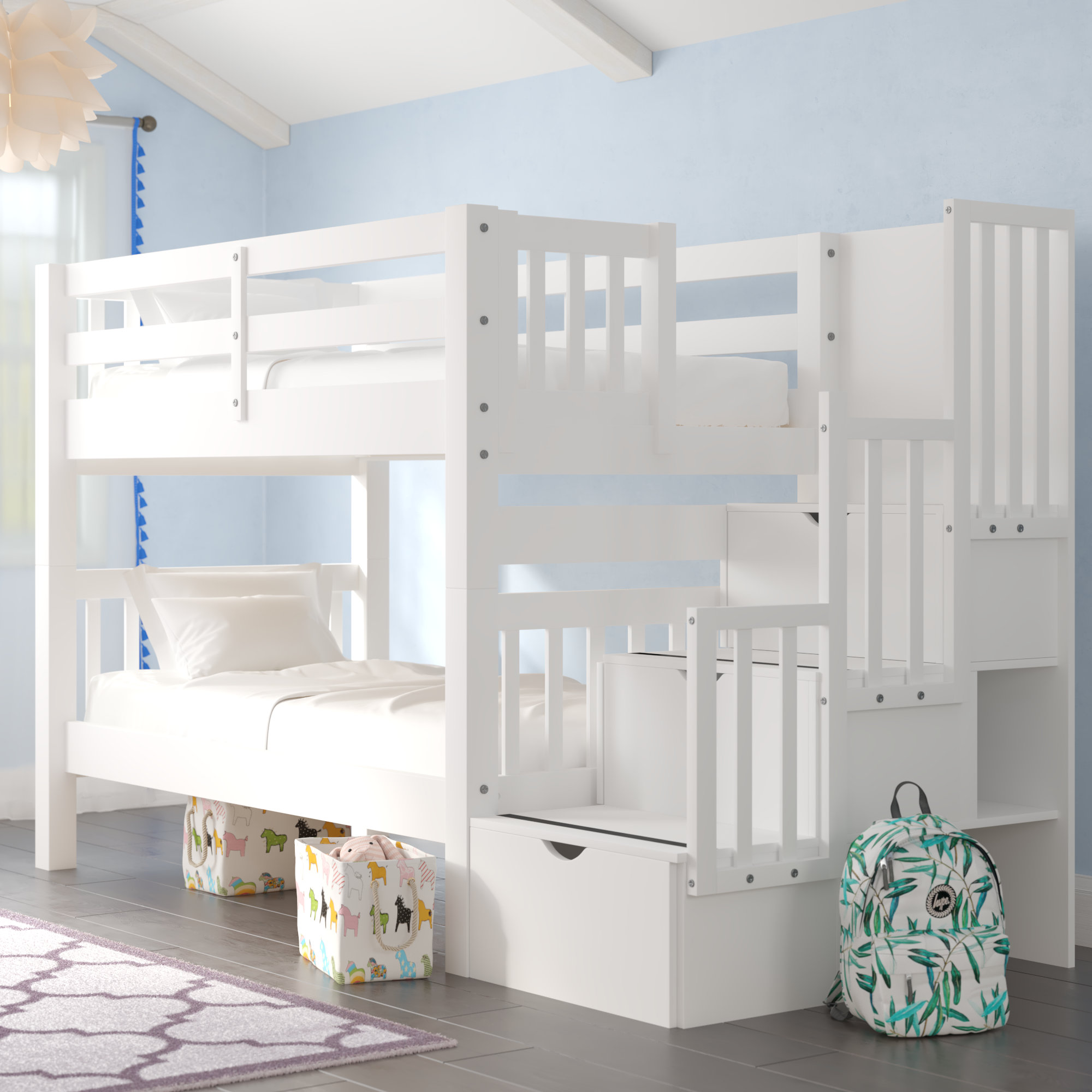 Harriet Bee Tena Twin Over Twin Bunk Bed With Trundle Reviews