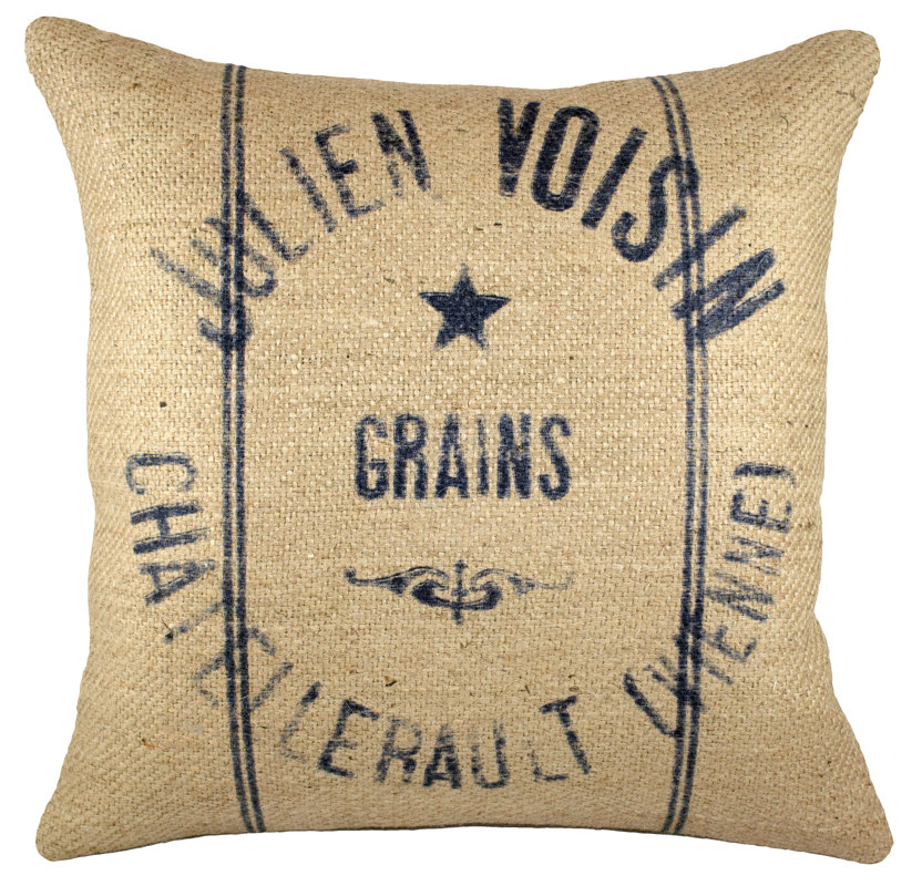 Grainsack Throw Pillow #grainsackpillow #Frenchgrainsack #FrenchFarmhouse