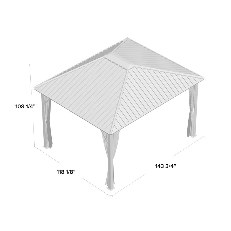 Sojag Dakota 12 Ft W X 10 Ft D Aluminum Patio Gazebo Wayfair