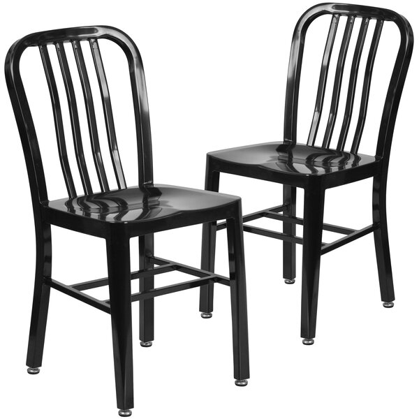 Phineas Metal Slat Back Side Chair (Set Of 2) By Latitude Run