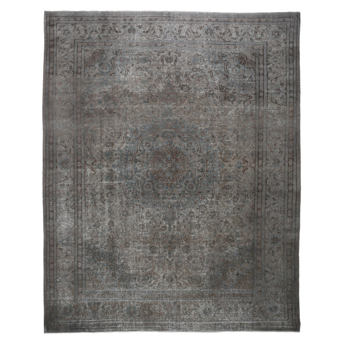 Isabelline One Of A Kind Ogallala Hand Knotted 10 X 14 Wool Gray Kind Ogallala Hand Knotted