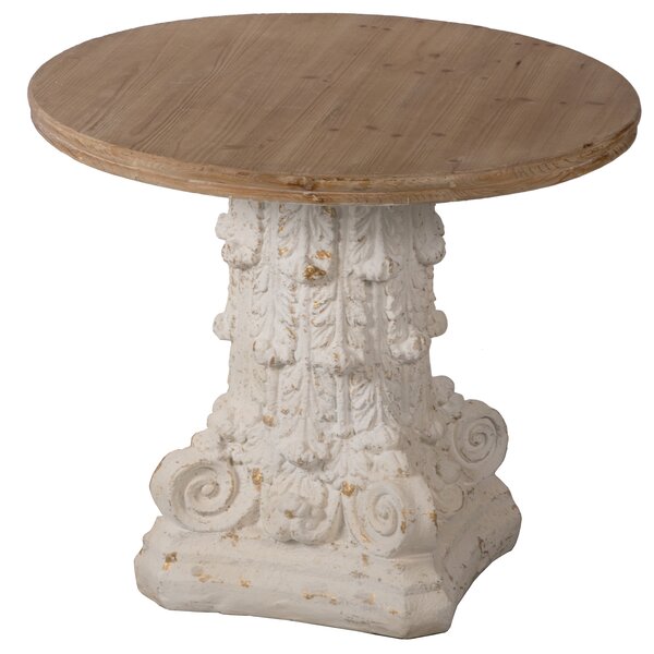 Bitner Table - Distressed White, Natural By Ophelia & Co.