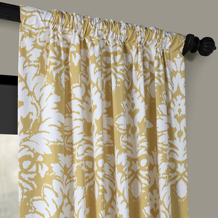Haines 100 Cotton Floral Room Darkening Rod Pocket Curtains