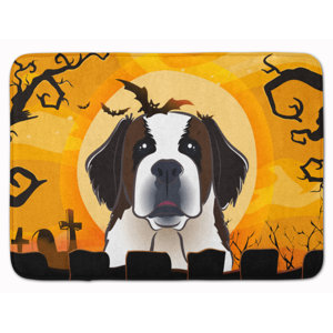 Halloween Saint Bernard Memory Foam Bath Rug