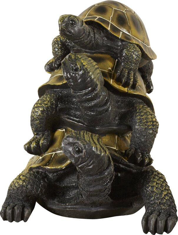 Design Toscano Three's A Crowd Stacked Turtle Statue & Reviews | Wayfair