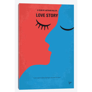 ‘Love Story Minimal Movie Poster’ Vintage Advertisement on Wrapped Canvas