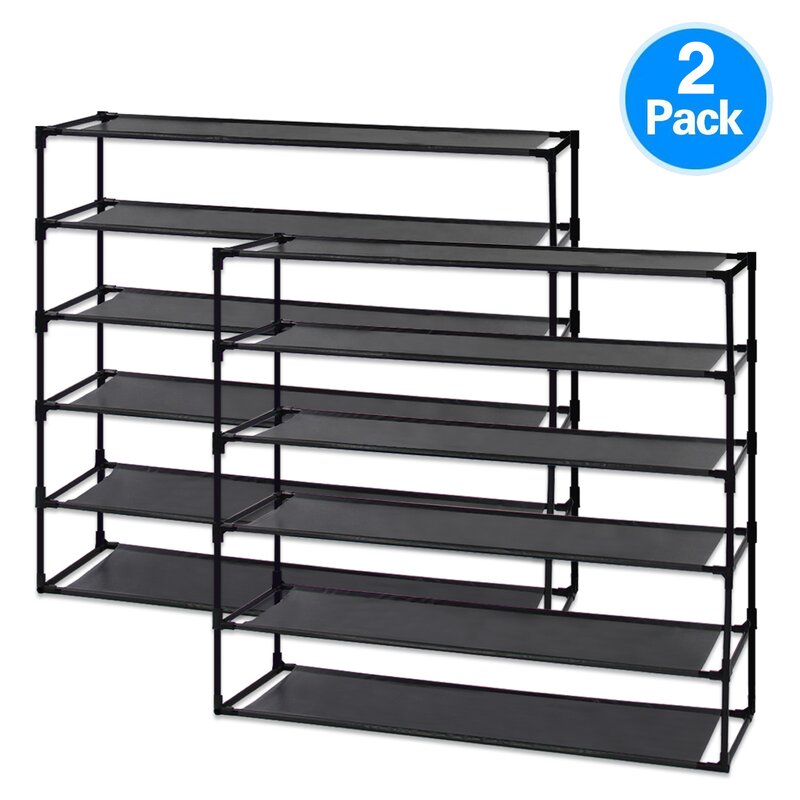 Rebrilliant 6 Tier Steel 60 Pair Shoe Rack Reviews Wayfair