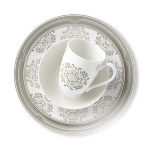 Neutral Party Medallion 4 Piece Place Setting, Service for 1