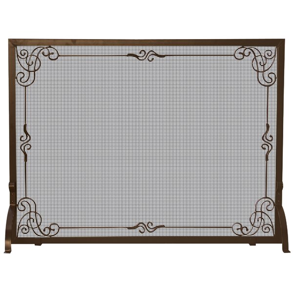 Single Panel Iron Fireplace Screen By Uniflame