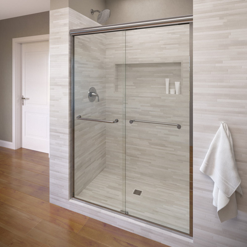 Basco Infinity 40 X 70 Frameless Byp Sliding Shower Door Wayfair Infinity 40 X 70 Frameless Byp Sliding Shower Door