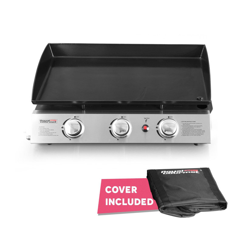 Royal Gourmet Portable Propane Griddle Grill with Triple Burner Stove