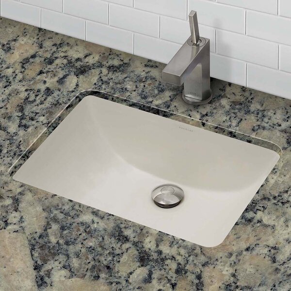 Classically Redefined Callensia Ceramic Rectangular Undermount Bathroom Sink with Overflow by DECOLAV
