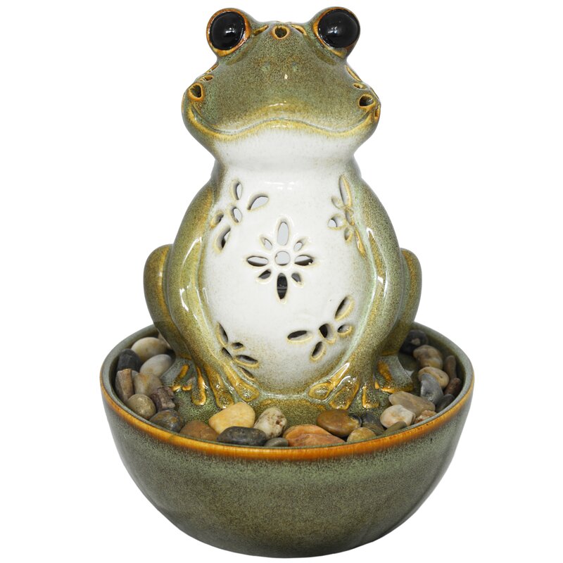 Sol 72 Outdoor Unadilla Ceramic Frog Fountain with Light | Wayfair.co.uk