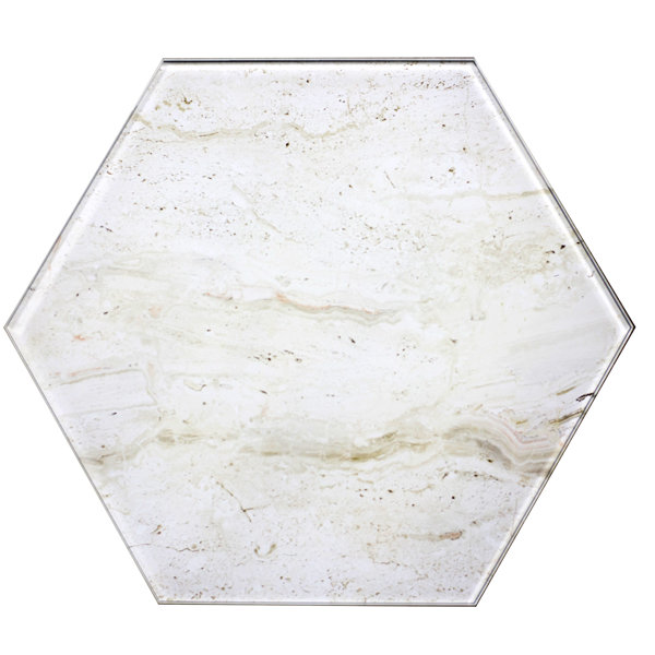 Nature 8 x 8 Glass Hexagon Tile in Crema Marfil/Tan by Abolos