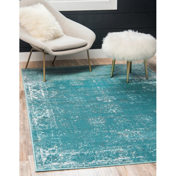 Brandt Turquoise/White Area Rug by Mistana