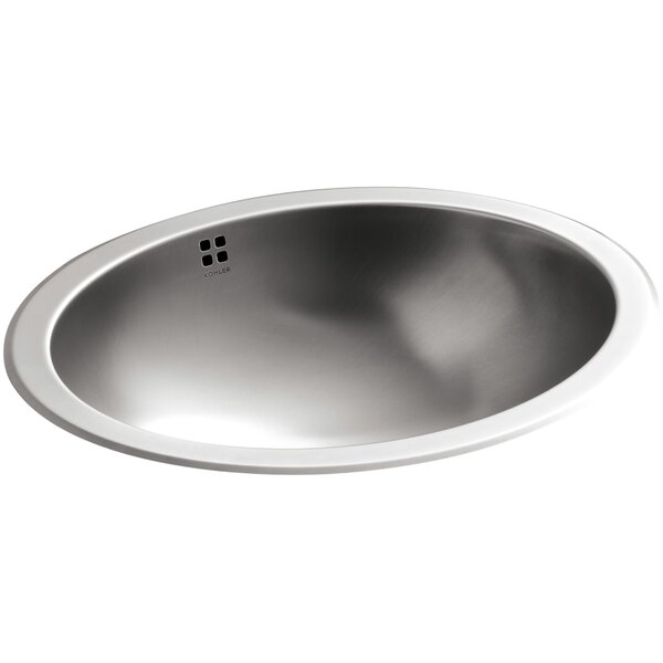 Bachata Metal Oval Undermount Bathroom Sink with Overflow by Kohler