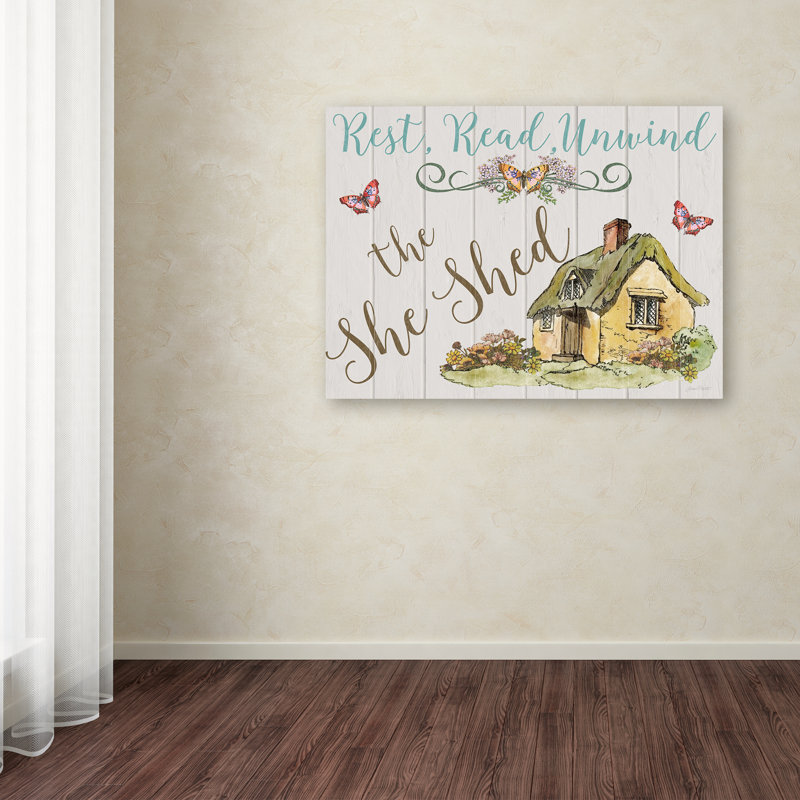 August Grove The She Shed 1 Graphic Art Print On Wrapped Canvas Reviews Wayfair