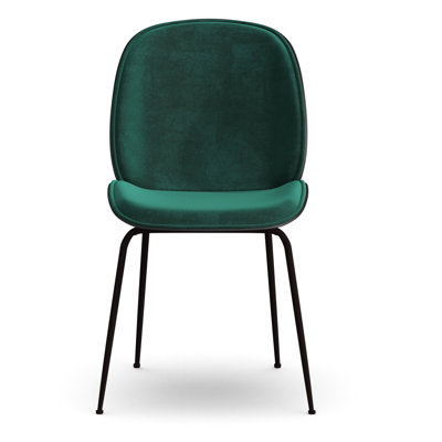 Aitken Velvet Upholstered Side Chair AllModern Upholstery Color: Black/Emerald Green