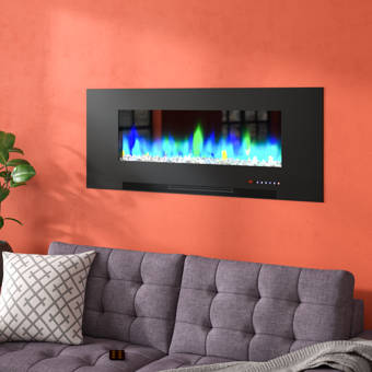Orren Ellis Paull Recessed Wall Mounted Electric Fireplace Wayfair