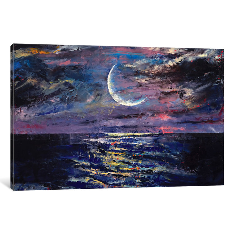 East Urban Home Moon Painting Print On Canvas Reviews Wayfair