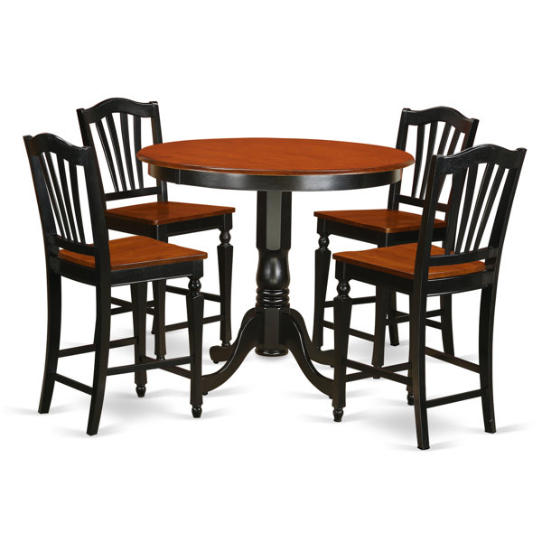 Trenton 5 Piece Counter Height Solid Wood Pub Table Set By East West Furniture #1