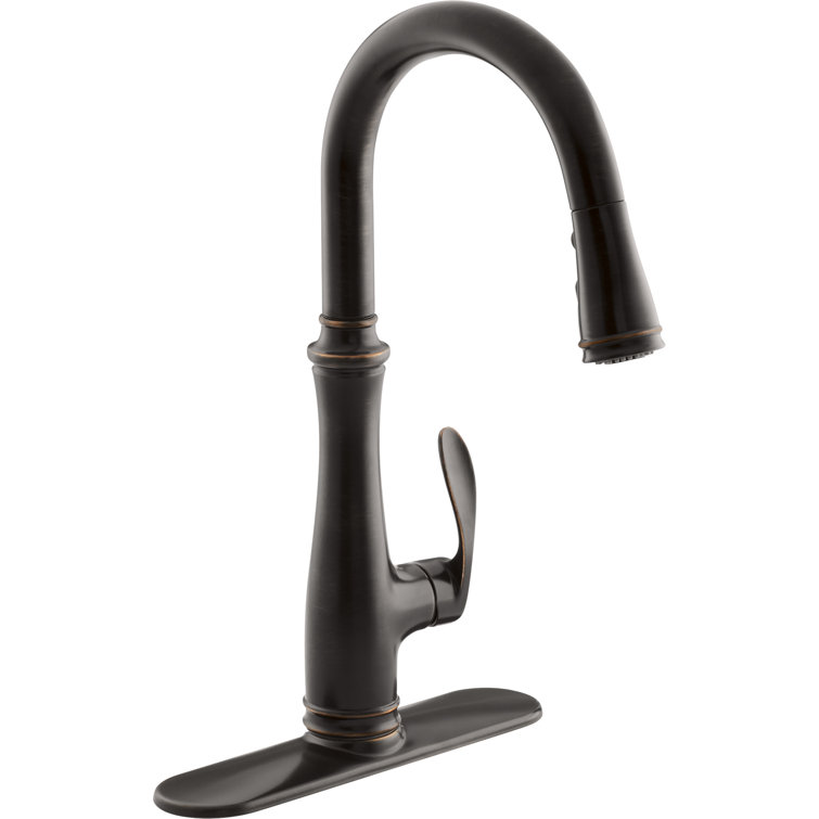 Bellera Pull Down Single Handle Kitchen Faucet with Handle and Supply Lines