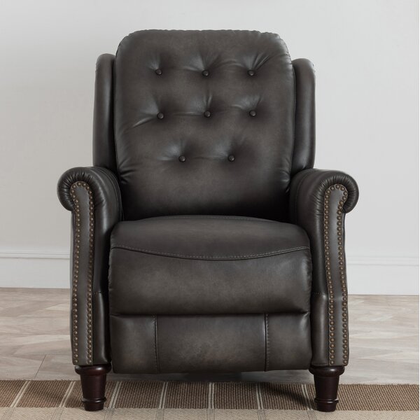 Leilla Premium Hand Rubbed Top Grain Tufted Leather Power Recliner By Canora Grey