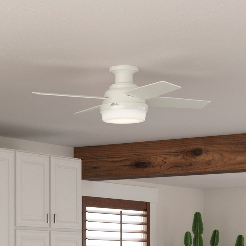 44 Dempsey Low Profile 4 Blade Led Flush Mount Ceiling Fan With Remote Control And Light Kit Included Reviews Joss Main