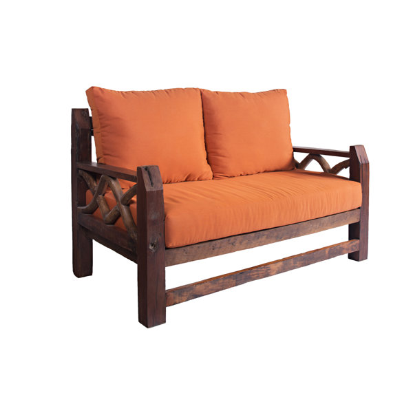 2018 Best Brand Darrion Outdoor Teak Loveseat with Sunbrella Cushions Hot Deals 55% Off
