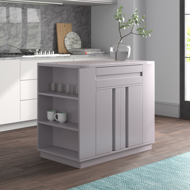 Wade Logan Clements Storage Kitchen Island Wayfair Ca