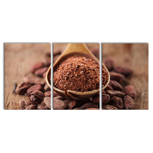 Cocoa Powder and Cocoa Beans - 3 Piece Wrapped Canvas Photograph Print Set East Urban Home Size: 210 cm H x 100 cm W x 2.4 cm D