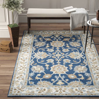 Constance Oriental Hand Tufted Wool Blue Area Rug Reviews