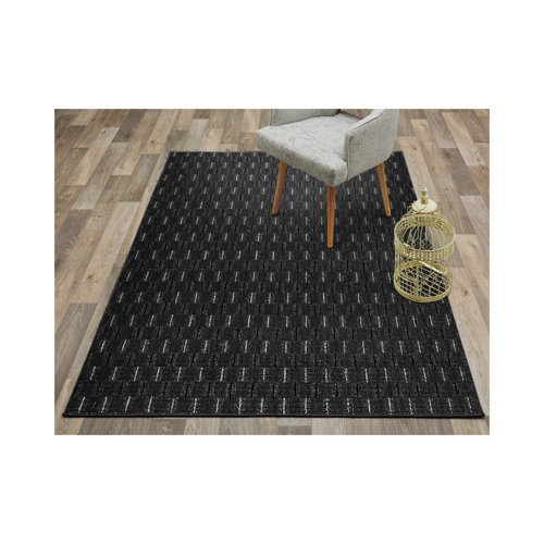 Hallee Tufted Anthracite Rug Latitude Run Rug Size: Runner 100 x 450cm