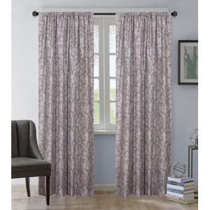Jayda Riley Paisley Rod Pocket Semi-Sheer Curtain Panel (Set of 2)