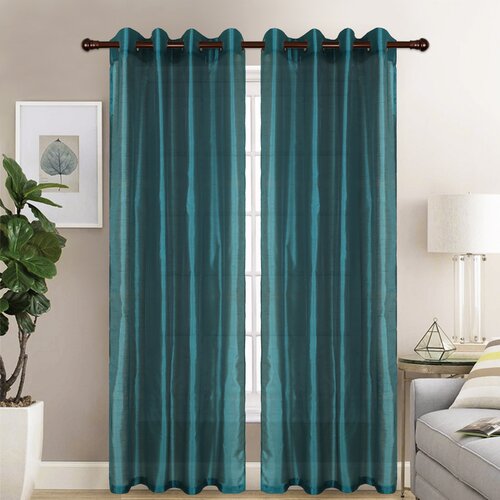 Orren Ellis Diredra Solid Semi-Sheer Grommet Curtain Panels & Reviews ...