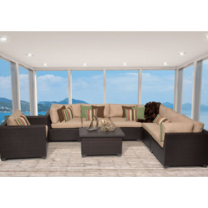 Belle 8 Piece Sectional Seating Group with Cushion