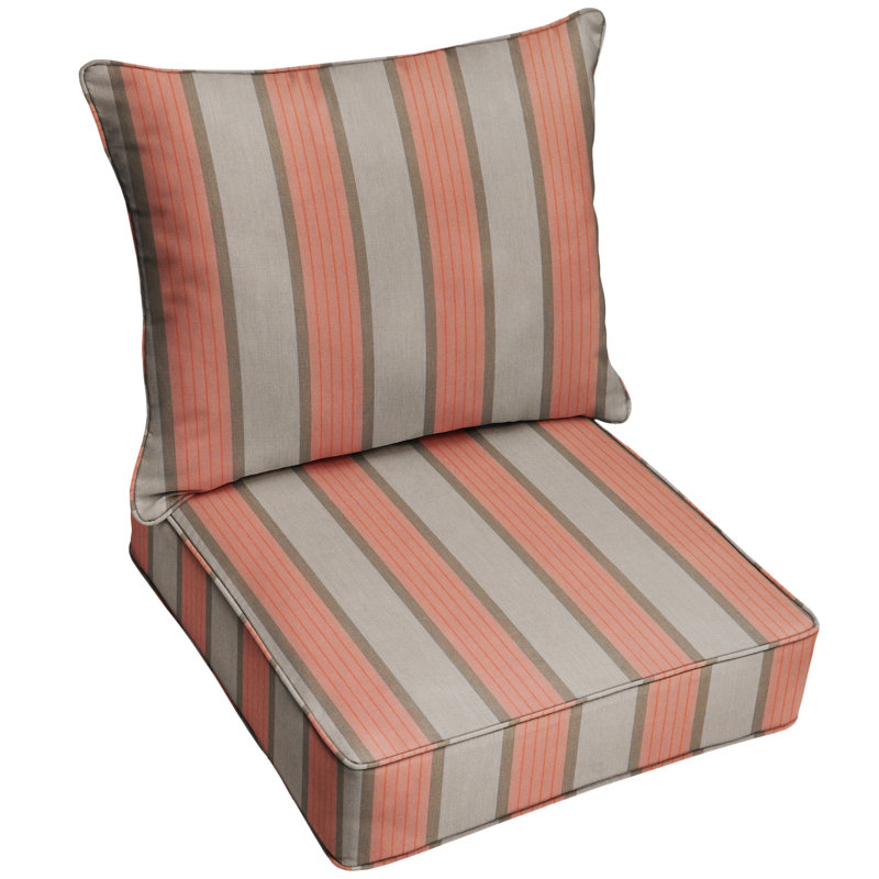 Mozaic Company 2 Piece Deep Seating Striped Indoor/Outdoor ...