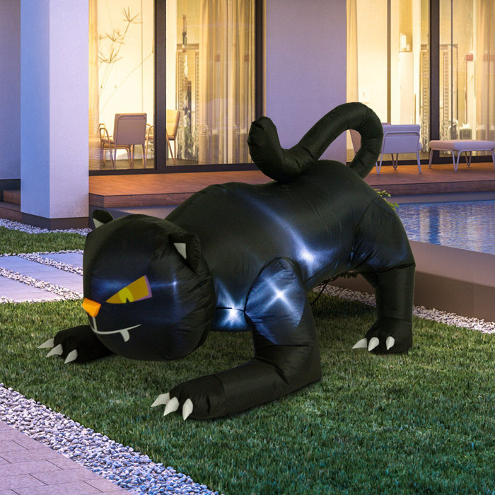 The Holiday Aisle Giant Creeping Black Cat Halloween Led Lighted