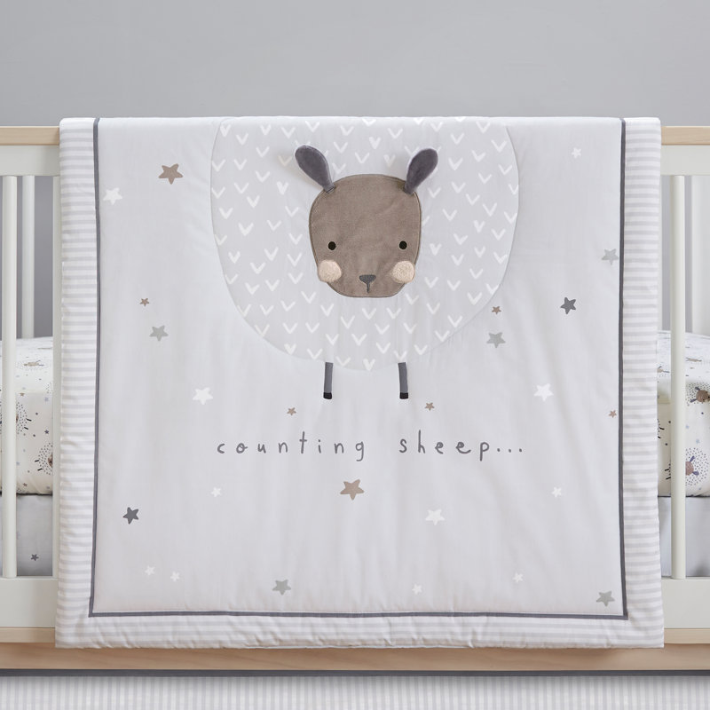 Just Born One World Collection 3 Piece Bedding Set Counting Sheep